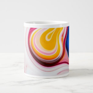 Trendy Blau Rosa, gelb-weiß Imitat Marmor Jumbo-Tasse