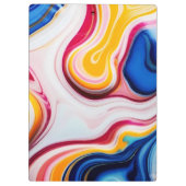 Trendy Blau Rosa, gelb-weiß Imitat Marmor Klemmbrett (Rückseite)