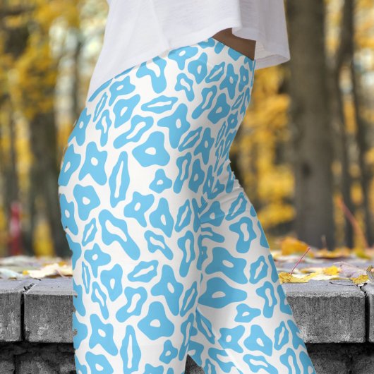 Trendy Blau und Weiß Muster Leggings