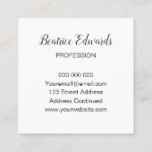 Trendy blaue Monogramm-Rosen-Geschäftsmit Quadratische Visitenkarte (Rückseite)