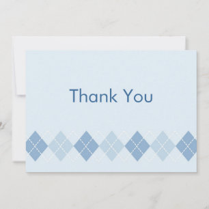 Trendy blaue Rauten-Ebene danken Ihnen Mitteilungskarte