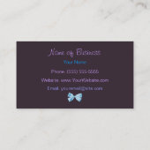 Trendy blauer und lila Leopard-Druck mit Band Visitenkarte (Rückseite)