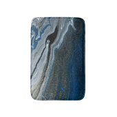 Trendy Blaues Marmormuster Badematte (Vorderseite Vertikal)
