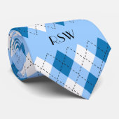 Trendy Blaues u. Weiß auf hellblauer Krawatte (Gerollt)