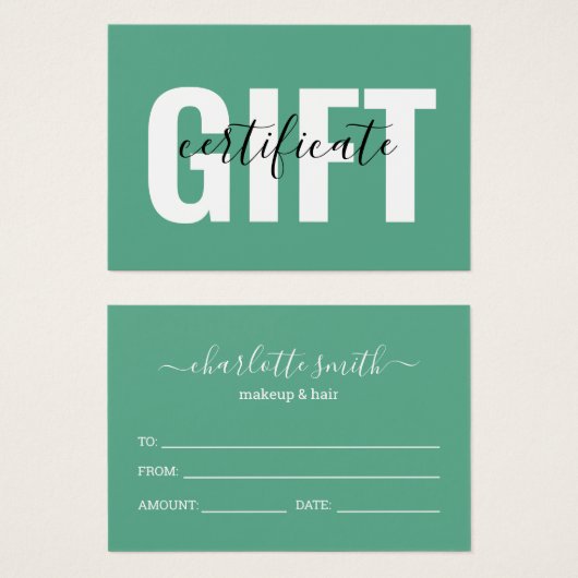 Trendy Block Color Business-Geschenkgutschein (Vorne & Hinten)