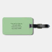 Trendy Block Letter Shadow Monogram Green Pink Gepäckanhänger (Rückseite horizontal)