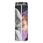 Trendy Blonde Girl Artwork – Perfect for Home Déco Thermosbecher (Rückseite)