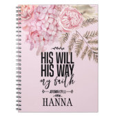 Trendy Bloral Pink Blush Pampas Grass Notebook Notizblock (Vorderseite)