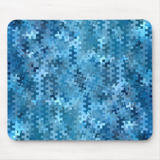 Trendy Blue Abstrakt Pattern Mousepad (Vorne)
