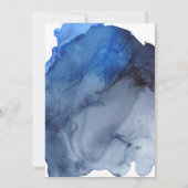 Trendy Blue Abstrakt Watercolor Splash Wedding Einladung (Rückseite)