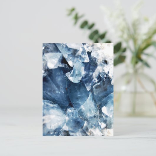 Trendy Blue Agate Geode Postkarte (Stehend Vorderseite)