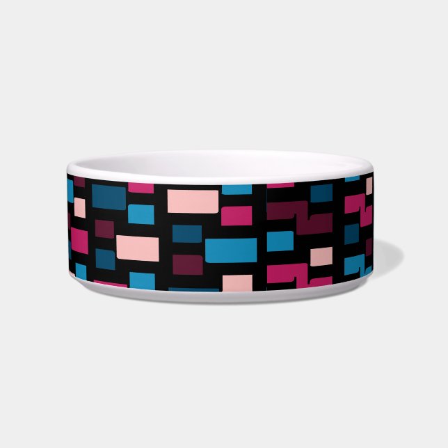 Trendy Blue and Pink City Night Cool Home Pattern Napf (Vorderseite)