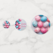 Trendy Blue and Pink Easter Eggs Pattern Paper  Konfetti (Rückseiten)
