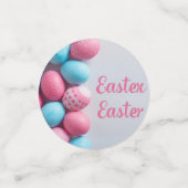 Trendy Blue and Pink Easter Eggs Pattern Paper  Konfetti (Klein Vorderseite)