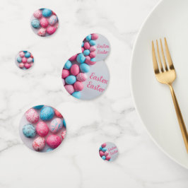 Trendy Blue and Pink Easter Eggs Pattern Paper  Konfetti
