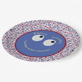 Trendy Blue and Red Digital Musterpapiertafel Pappteller (Schrägansicht)