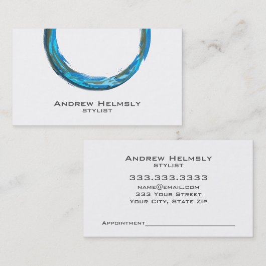 Trendy Blue Aquamarin Circle Business Cards Visitenkarte (Vorne/Hinten)