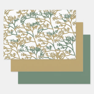 Trendy Blue Beige Design Geschenkpapier Set