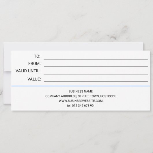 TRENDY BLUE BLACK BUSINESS LOGO GIFT CERTIFICATE (Rückseite)