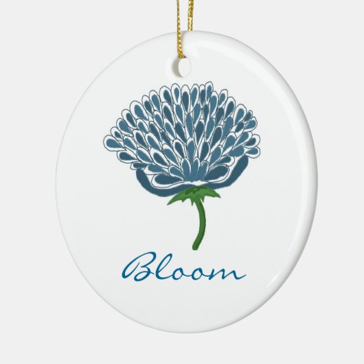 Trendy Blue Blume Keramik Ornament (Links)