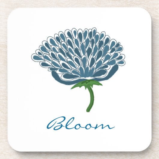 Trendy Blue Blume Untersetzer (Vorderseite)