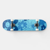 Trendy Blue Blume Vintag Skateboard (Horizontal)