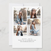 Trendy Blue Bow Ribbon 4 FOTO Graduation Party Einladung (Rückseite)