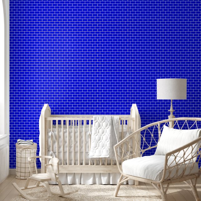 Trendy Blue Bricks Textur Tapete (Kinder)