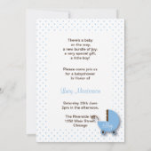 Trendy Blue & Brown Boy Baby Dusche Einladungen (Rückseite)