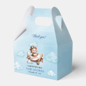 Trendy Blue Brown Teddy Bear Pilot Baby Shower Box Geschenkschachtel (Vorderseite)