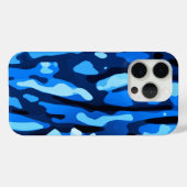 Trendy Blue Camouflage Abstraktes Muster Case-Mate iPhone Hülle (Rückseite (Horizontal))