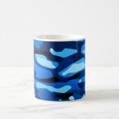 Trendy Blue Camouflage Abstraktes Muster Kaffeetasse (Mittel)