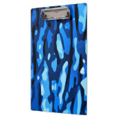 Trendy Blue Camouflage Abstraktes Muster Klemmbrett (Links)