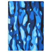 Trendy Blue Camouflage Abstraktes Muster Klemmbrett (Rückseite)