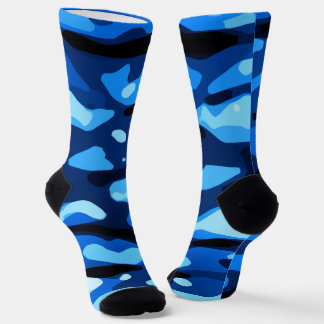 Trendy Blue Camouflage Abstraktes Muster Socken