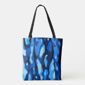 Trendy Blue Camouflage Abstraktes Muster Tasche (Rückseite)