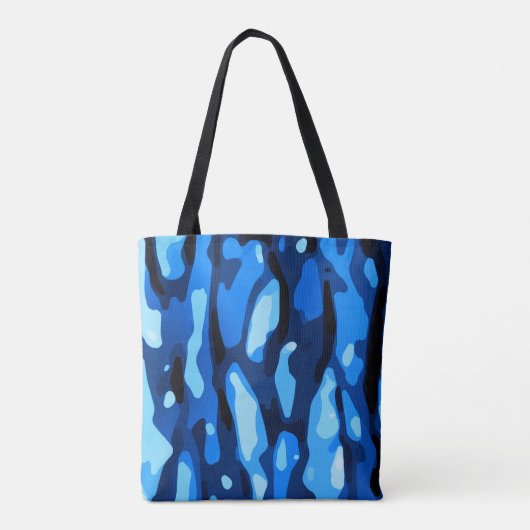 Trendy Blue Camouflage Abstraktes Muster Tasche (Rückseite)