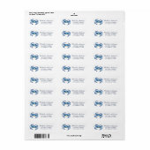 Trendy Blue Crab Nautical Return Address Label (Vorne)