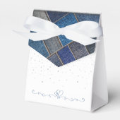 Trendy Blue Denim Birthday Party Fevor Box Geschenkschachtel (Vorderseite)