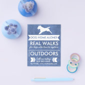 Trendy Blue Dog Silhouette Dog Walker Flyer (Einzeln)