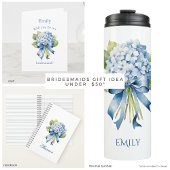 Trendy Blue Floral Bridesmaid Vorschlag Thermosbecher