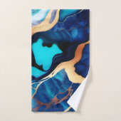 Trendy Blue Gelb Gold Imitate Marmor Badhandtuch Set (Handtuch)