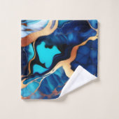 Trendy Blue Gelb Gold Imitate Marmor Badhandtuch Set (Waschlappen)