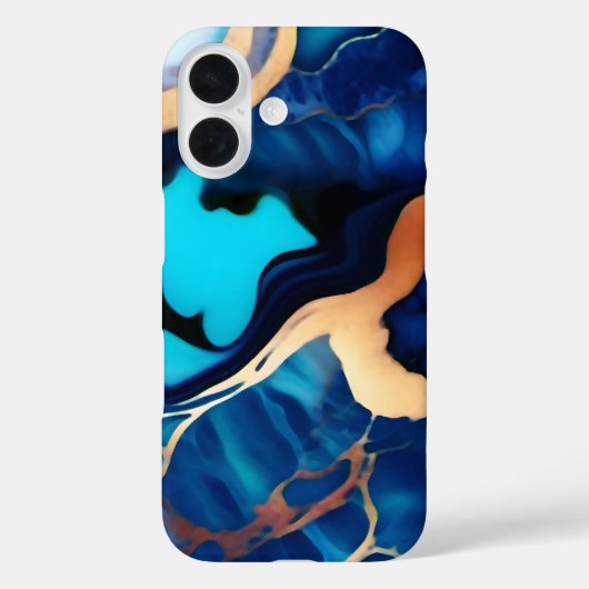 Trendy Blue Gelb Gold Imitate Marmor Case-Mate iPhone Hülle (Rückseite)