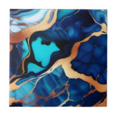 Trendy Blue Gelb Gold Imitate Marmor Fliese (Vorderseite)