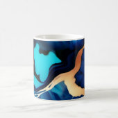 Trendy Blue Gelb Gold Imitate Marmor Kaffeetasse (Mittel)