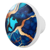 Trendy Blue Gelb Gold Imitate Marmor Keramikknauf (Rechts)