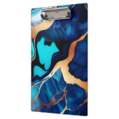 Trendy Blue Gelb Gold Imitate Marmor Klemmbrett (Links)