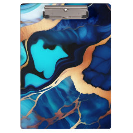 Trendy Blue Gelb Gold Imitate Marmor Klemmbrett