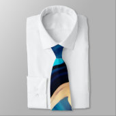 Trendy Blue Gelb Gold Imitate Marmor Krawatte (Gebunden)